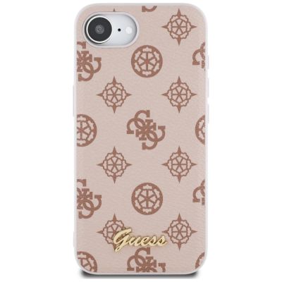 3. Guess Peony Script Logo MagSafe iPhone 16e Case - Brown