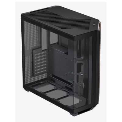 2. APNX V1 PC Case, Midi-Tower, ATX, Tempered Glass, Wood, black