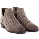 3. Women's suede ankle boots, openwork, dark beige, Vinceza 58626