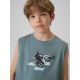 4. Boy's regular sleeveless T-shirt with print 4F 4FJRSS26TSLEM354-46S