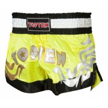 Kickboxing shorts "TOP TEN" NEON yellow and black