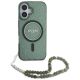 2. Guess IML Glitter With Pearl Strap MagSafe case for iPhone 16 Plus - green