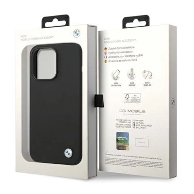 8. BMW Silicone Metal Logo case for iPhone 15 Pro - black