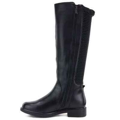 3. Women's leather boots with elastic upper, black Cambell JE19489