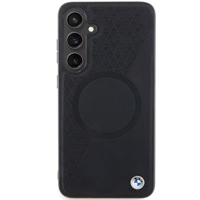 3. BMW BMHMS24M23RTPK S24+ S926 black/black hardcase Signature Leather Half Textured & Circle MagSafe