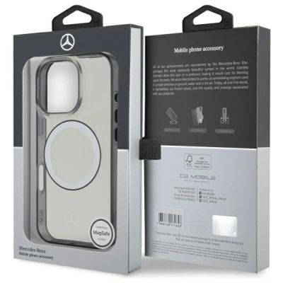 8. Mercedes Printed Logo MagSafe Case for iPhone 16 Pro - Clear