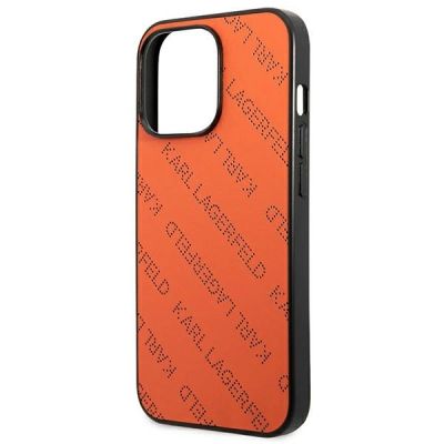 6. Karl Lagerfeld Perforated Allover iPhone 13 Pro Max 6.7" Case - Orange