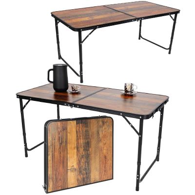 FOLDABLE CAMPING TABLE 120X60X70/62/55CM WOOD