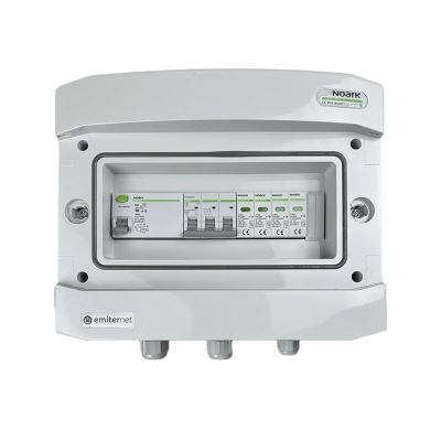 Hermetic IP65 EMITER AC connection switchboard with AC surge arrester Noark type 2, 40A 3-F, RCD type A 63A/300mA