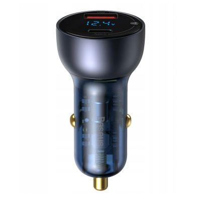 Baseus Particular 65W USB-A USB-C QC PPS Car Charger with Digital Display - Dark Gray