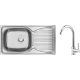 Steel sink with a single-bowl tap and drainer ZENB0113