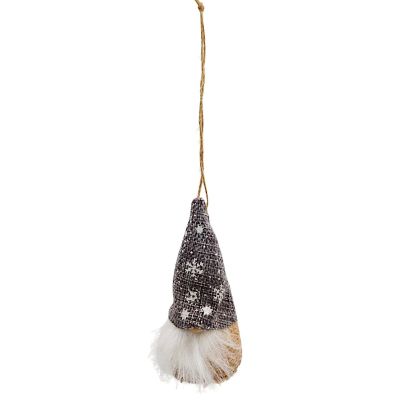 8. GREY LEPHOBE BAUBLE PENDANT 11CM