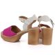 4. Vinceza 26-66943 Pink and Beige Leather Heeled Sandals