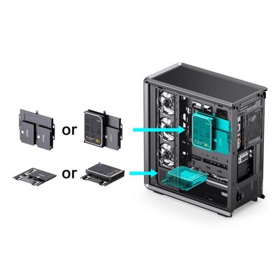 18. Jonsbo D401 PC Gehäuse, Midi Tower, ATX, Tempered Glass - black