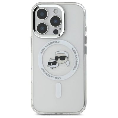 3. Karl Lagerfeld IML Metal Karl&Choupette Head MagSafe Case for iPhone 16 Pro - White