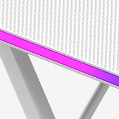 11. Huzaro Hero 2.5 White RGB Gaming Desk