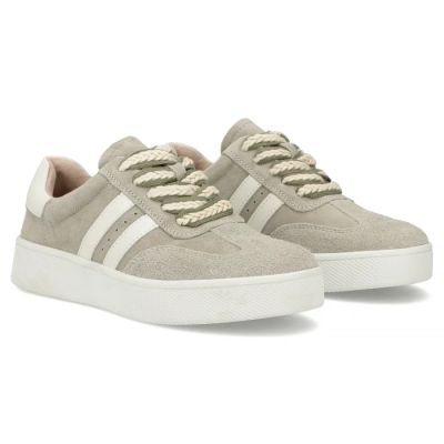 5. Women's leather sneakers on the platform in khaki Filippo DP7512