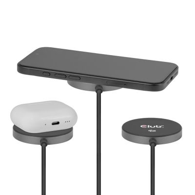 9. CLUB3D CAC-3027 Mobile Charger Smartphone, Universal Black DC Wireless Charging Fast Charging Internal