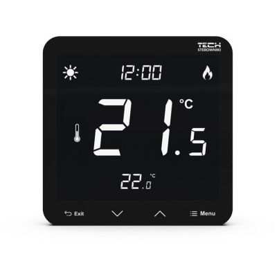 Wired two-state flush-mounted room thermostat black ST-297z v3 Tech controllers