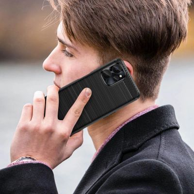 8. Carbon Case for Realme 10 5G / Realme 9i 5G Flexible Silicone Carbon Cover Black