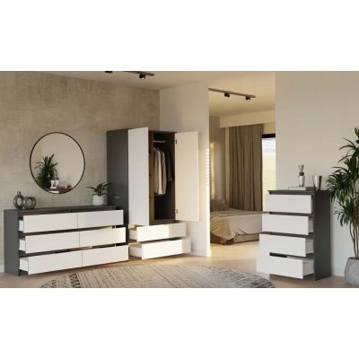 9. MALWA WARDROBE SS-90 ANTHRACITE / WHITE SET