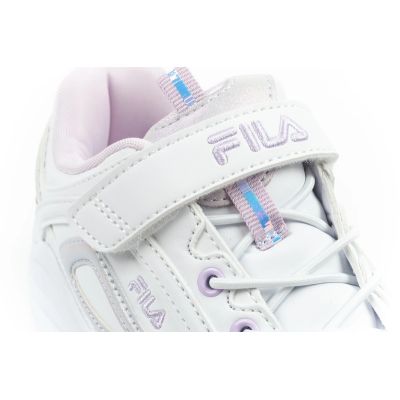 6. Fila Skye V children's sports shoes for girls with velcro, white