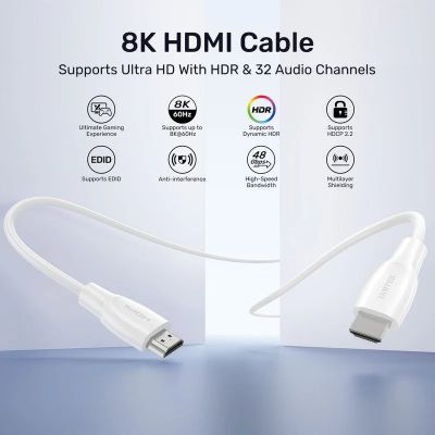 3. UNITEK HDMI 2.1 CABLE 8K HDR WHITE 3M