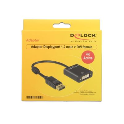 DeLOCK 62599 Adapter Cable 0.2m DisplayPort DVI-I Black
