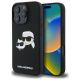 Karl Lagerfeld Silicone Case Heads Print MagSafe for iPhone 16 Pro Max - Black