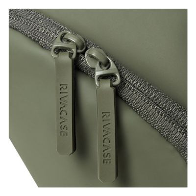 15. Rivacase Eden Backpack Travel Backpack Olive Waxed Leather (Pull Up), Polyester, Recycled Polyethylene Terephthalate (rPET)