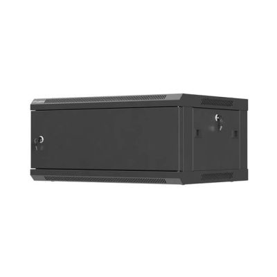 2. LANBERG WALL-MOUNTED RACK CABINET 19" 4U 600X450 BLACK METAL DOOR (FLAT PACK)