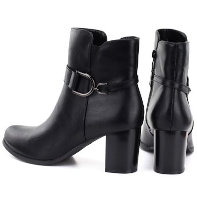 10. Women's insulated ankle boots with a block heel, black M.Daszyński SA125-32