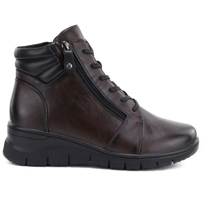 6. Women's brown leather wedge ankle boots Vinceza 39963