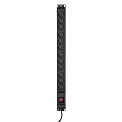 Activejet COMBO surge protector/12 gn/1.5 m/cz (12 x UTE; 10 A (2500 W); 1.5 m; black)