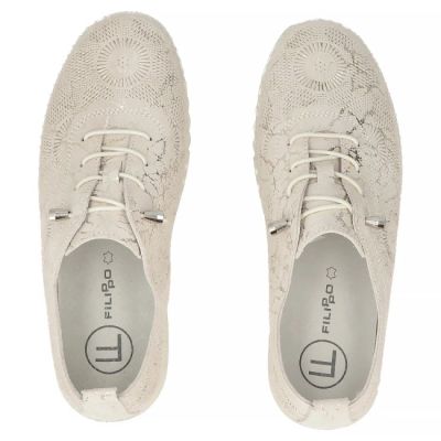 5. Beige leather shoes with elastic bands Filippo DP7810