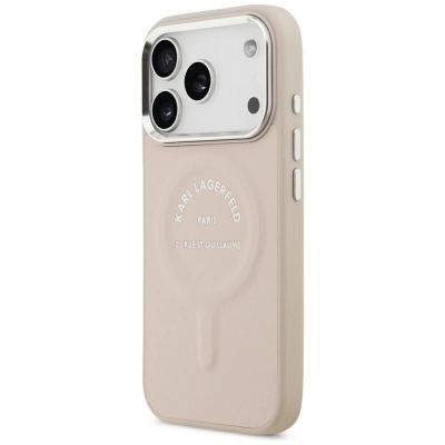 2. Karl Lagerfeld Embossed Open Ring RSG Logo MagSafe Case for iPhone 17 Pro / 18 Pro - Pink