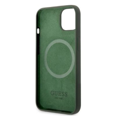 7. Guess GUHMP13MSBPLA iPhone 13 6.1" green/khaki hard case Silicone Logo Plate MagSafe