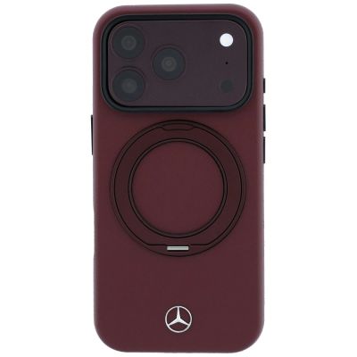 3. Mercedes Leather with Ring Stand MagSafe Case for iPhone 18 Pro Max / 17 Pro Max – Burgundy