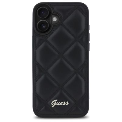3. Guess Quilted Metal Logo iPhone 16 Plus Case - Black