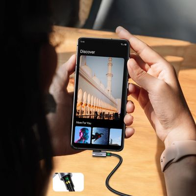 8. Ugreen 90° angled cable USB C - USB 2.0 480Mbps 3A 3m black (US176)