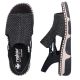 4. Comfortable women's black platform sandals Rieker 66241-00