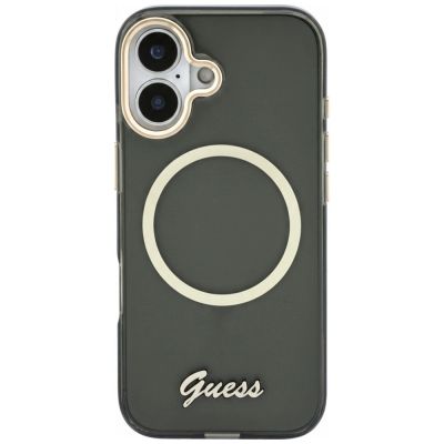 3. Guess IML Script Metal MagSafe Case for iPhone 17 - Black