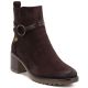 Women's suede ankle boots on a block, brown Potocki SZ12527