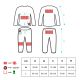 35. GLOVII HEATED THERMOACTIVE UNDERWEAR SET, SWEATSHIRT AND PANTS, SIZE M, ORANGE, BATTERIES AND CHARGER INCLUDED, GXRM
