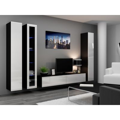 VIGO full display cabinet '180' 180/40/30 black/white half