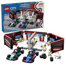 LEGO CITY 60444 F1 Garage and Mercedes-AMG and Alpine Race Cars