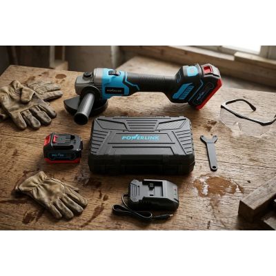 11. EXTRALINK POWERLINK AG803 Cordless Grinder with Handle, 8500RPM, 2x4Ah, PWL-AG803