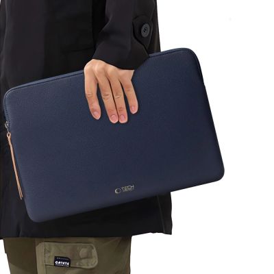 15. Tech-Protect Fleece Laptop Bag 15-16 - Navy Blue