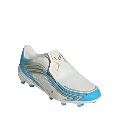 2. Adidas F50 Messi League LL FG Kids' Soccer Shoes White and Blue IH1907