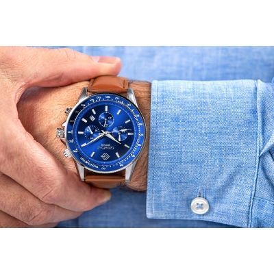 4. Men's Watch Giewont Chronograph Sapphire Brown Blue GW3520-A5